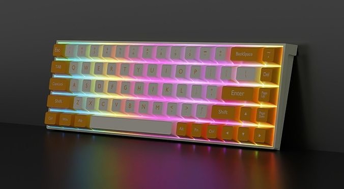 Keyboard with backlight Free low-poly 3D model