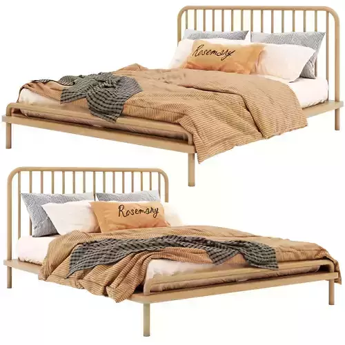 Pa-modern-wooden-bed-02 bed frame with wooden headboard and footboard