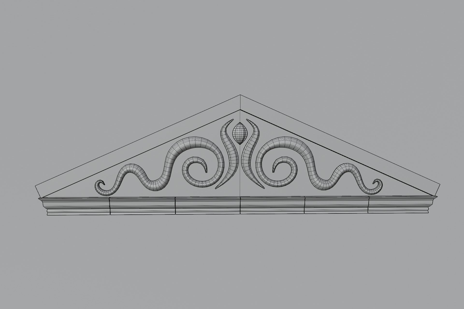 Antique Temple Roof Low-poly 3D model_14