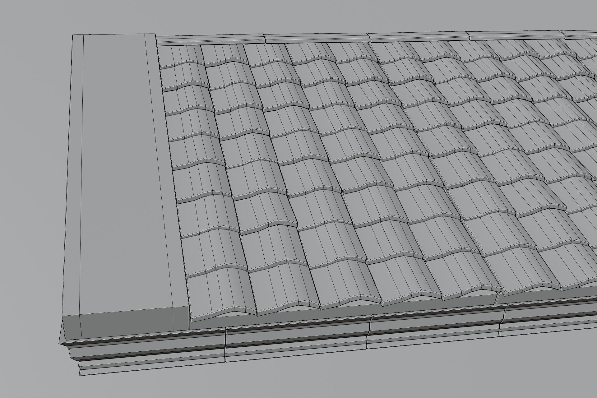 Antique Temple Roof Low-poly 3D model_15