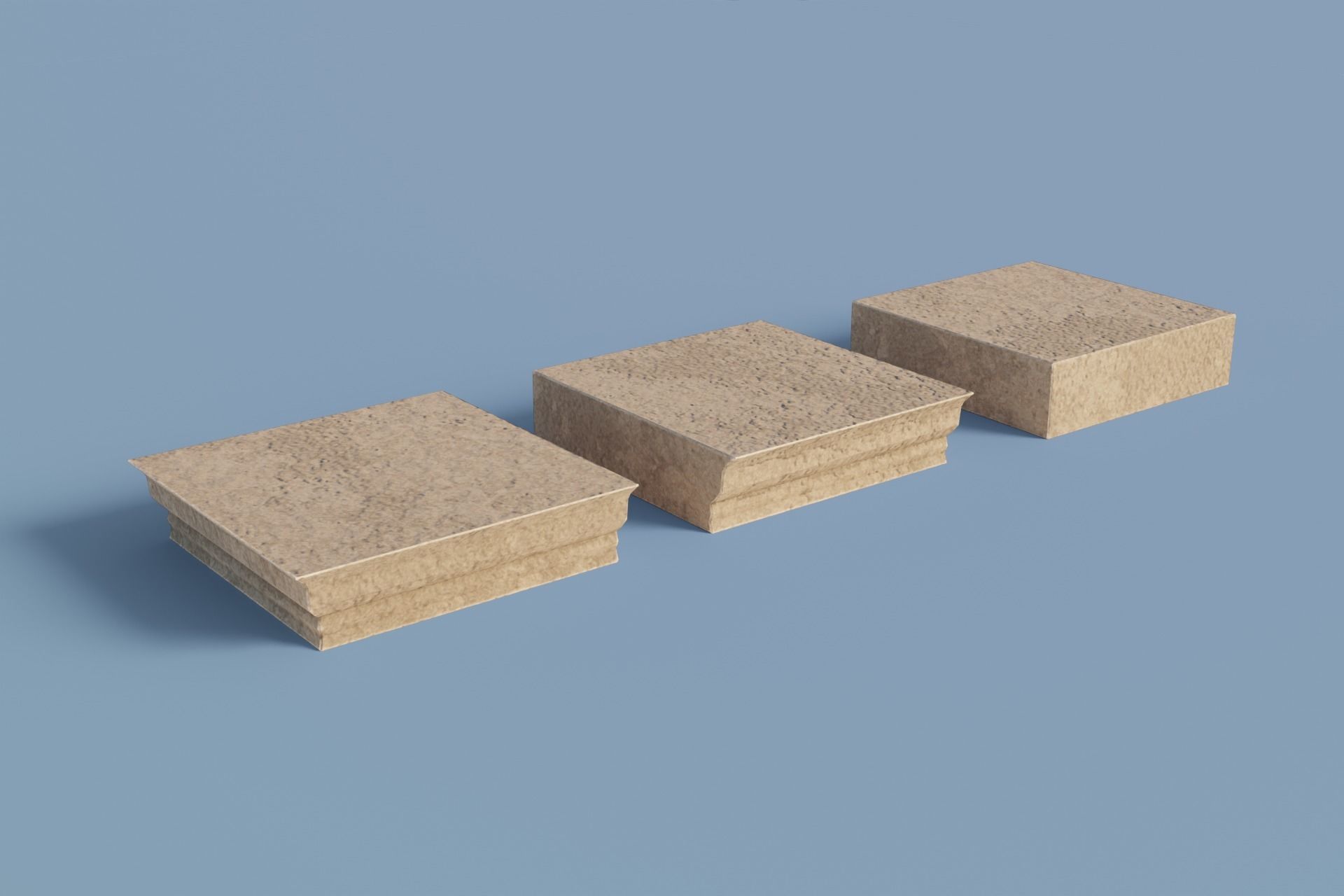 Antique Temple Roof Low-poly 3D model_6