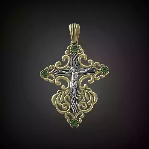Openwork eastern christian cross jesus necklace pendant