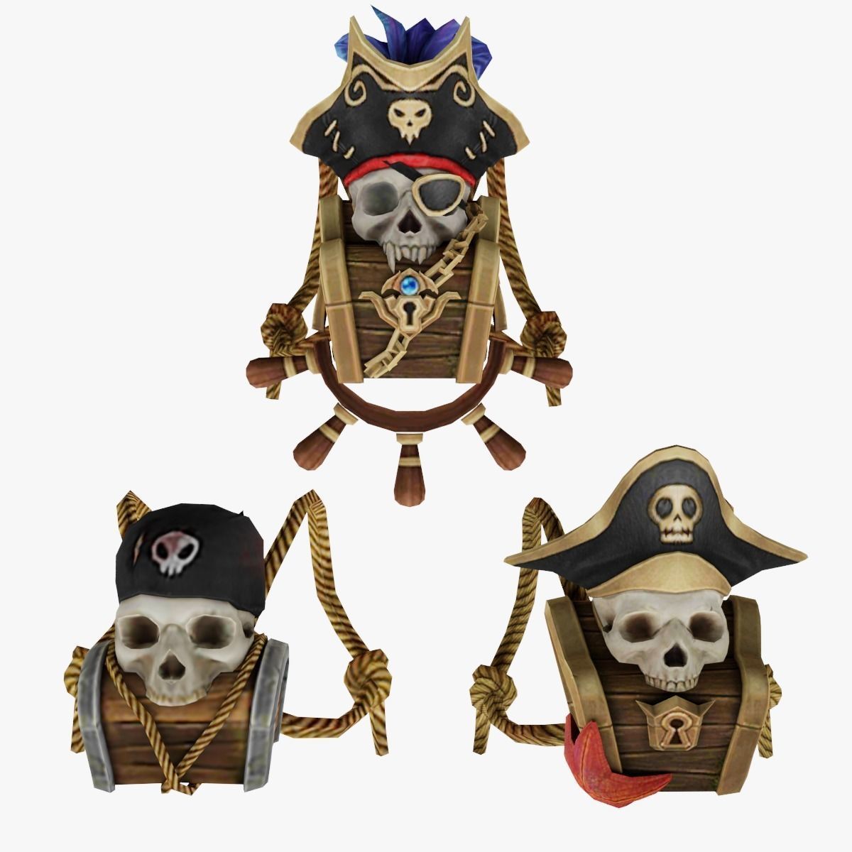 bag 3x Pirate mk Backpack 3D model_1