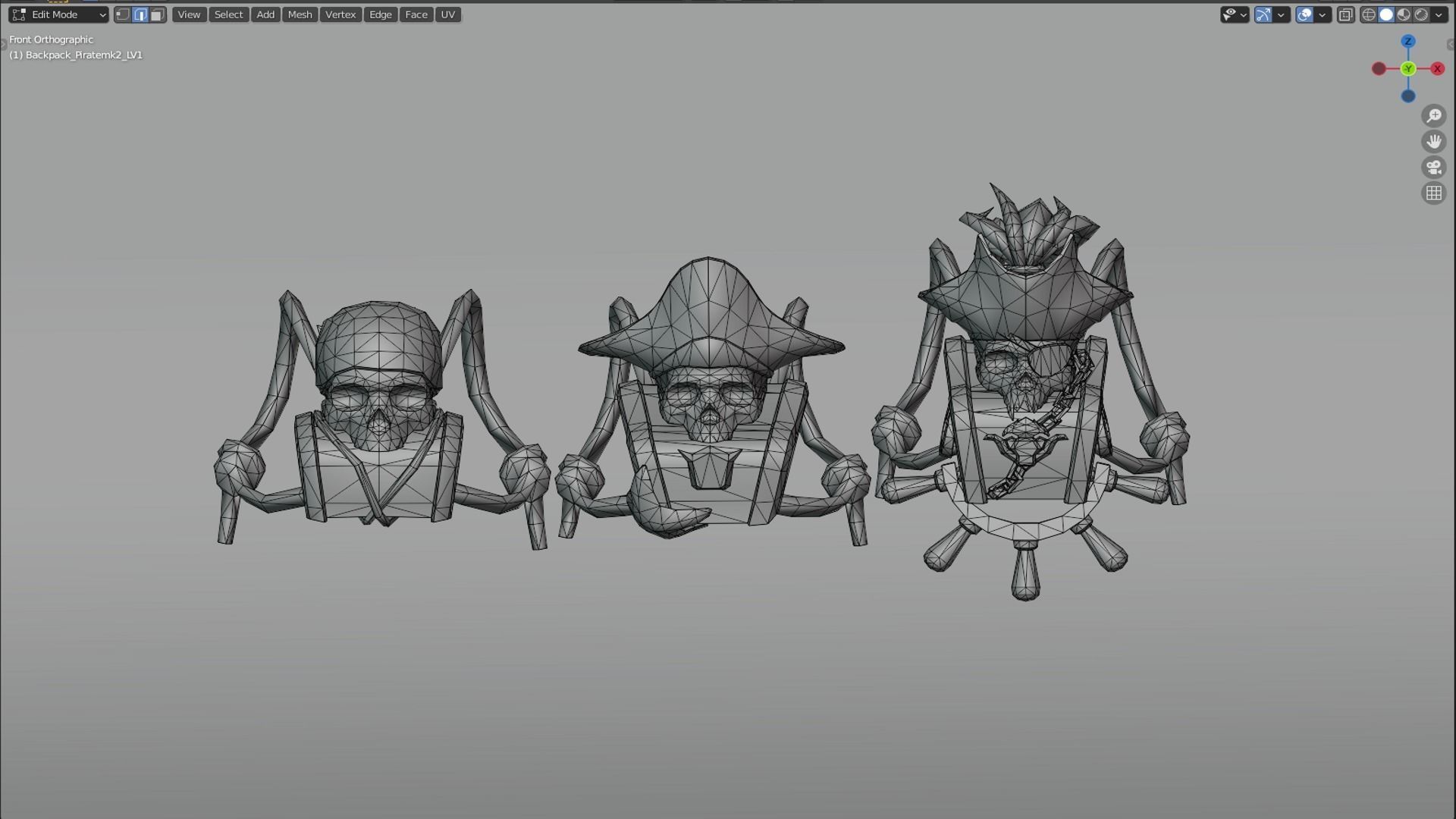 bag 3x Pirate mk Backpack 3D model_5