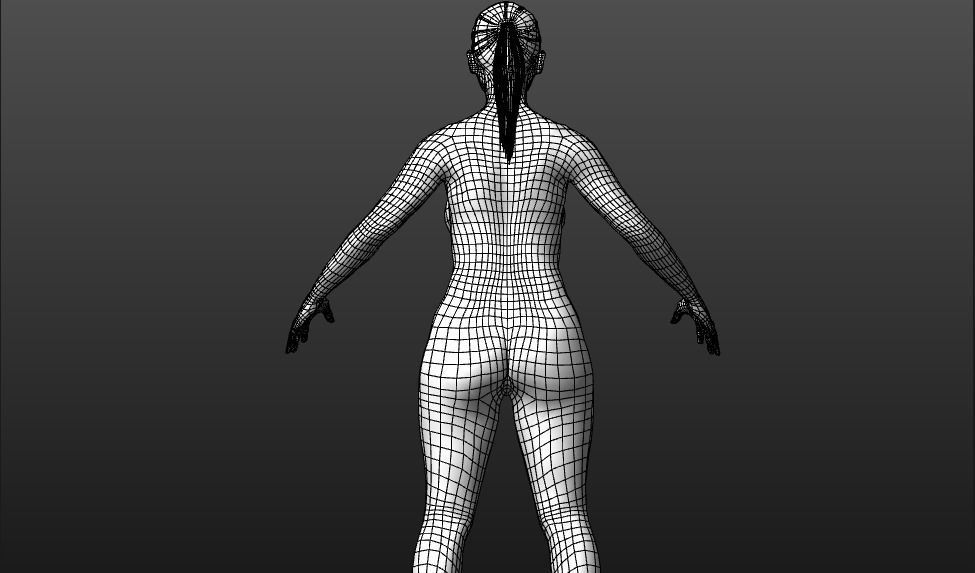 Realistic Asian Woman rigged Low-poly 3D model_11