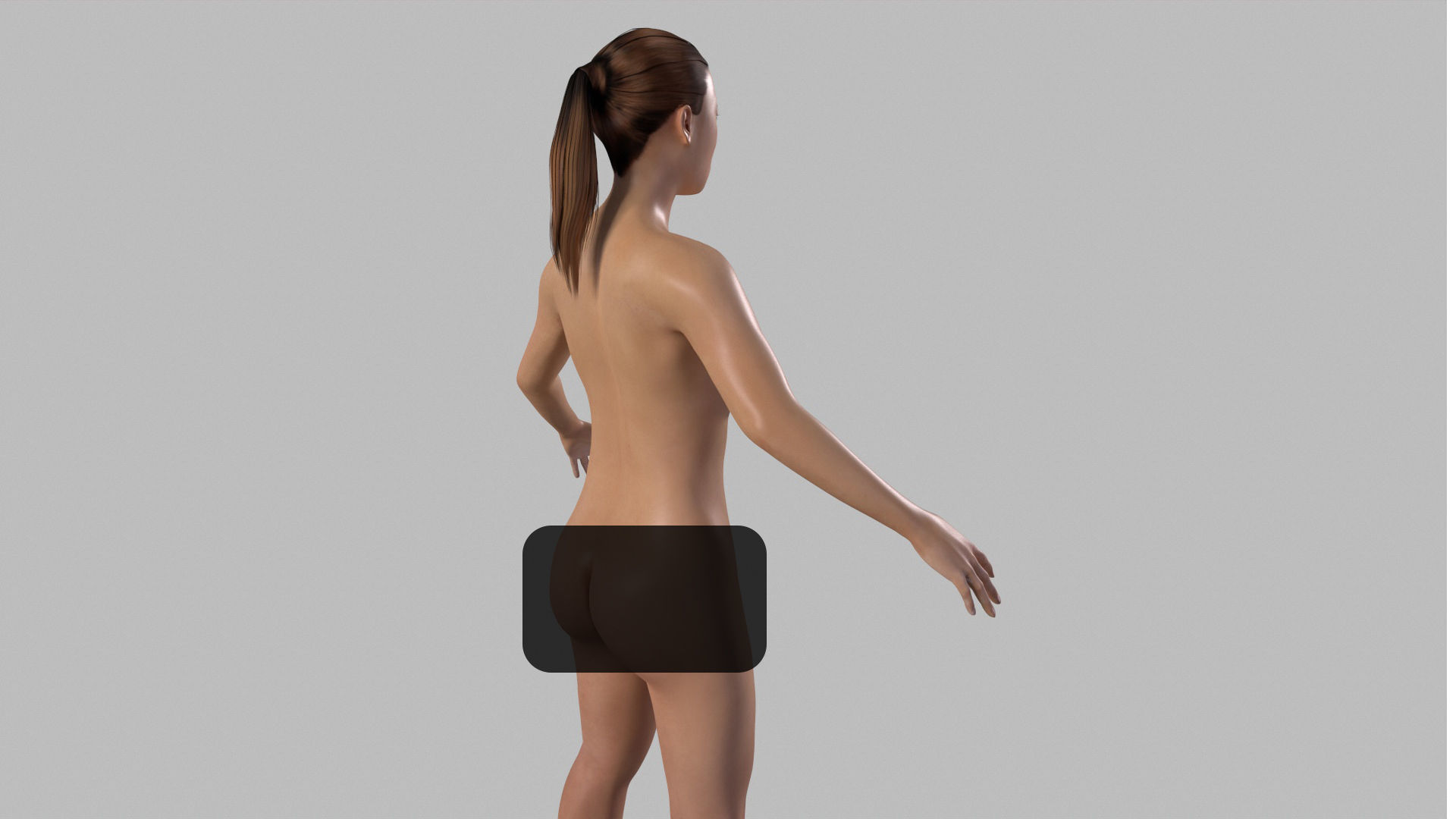 Realistic Asian Woman rigged Low-poly 3D model_3