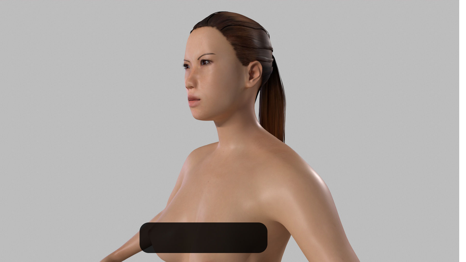 Realistic Asian Woman rigged Low-poly 3D model_4