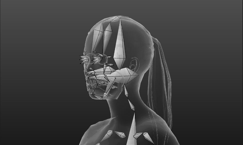 Realistic Asian Woman rigged Low-poly 3D model_20