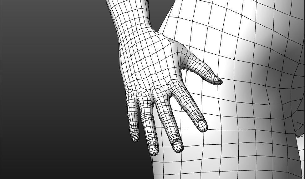 Realistic Asian Woman rigged Low-poly 3D model_13