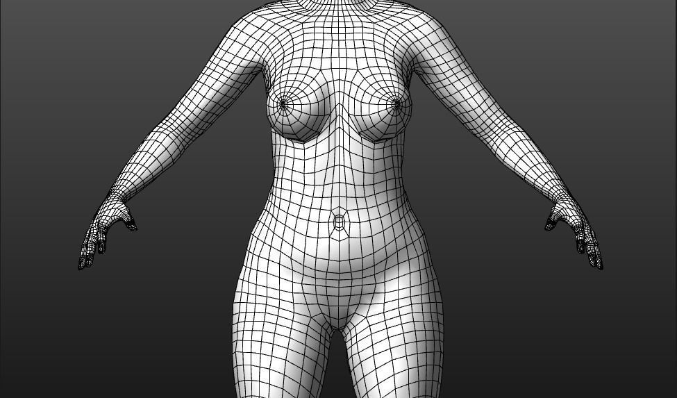 Realistic Asian Woman rigged Low-poly 3D model_10