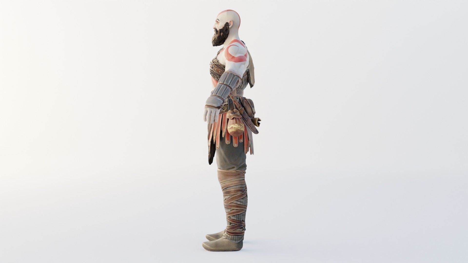 Kratos God Of War RIGGED  3D model_6