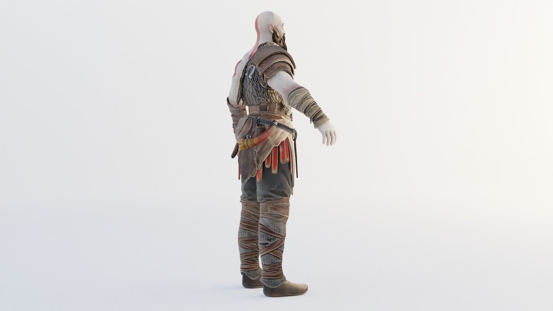 Kratos God Of War RIGGED  3D model_5