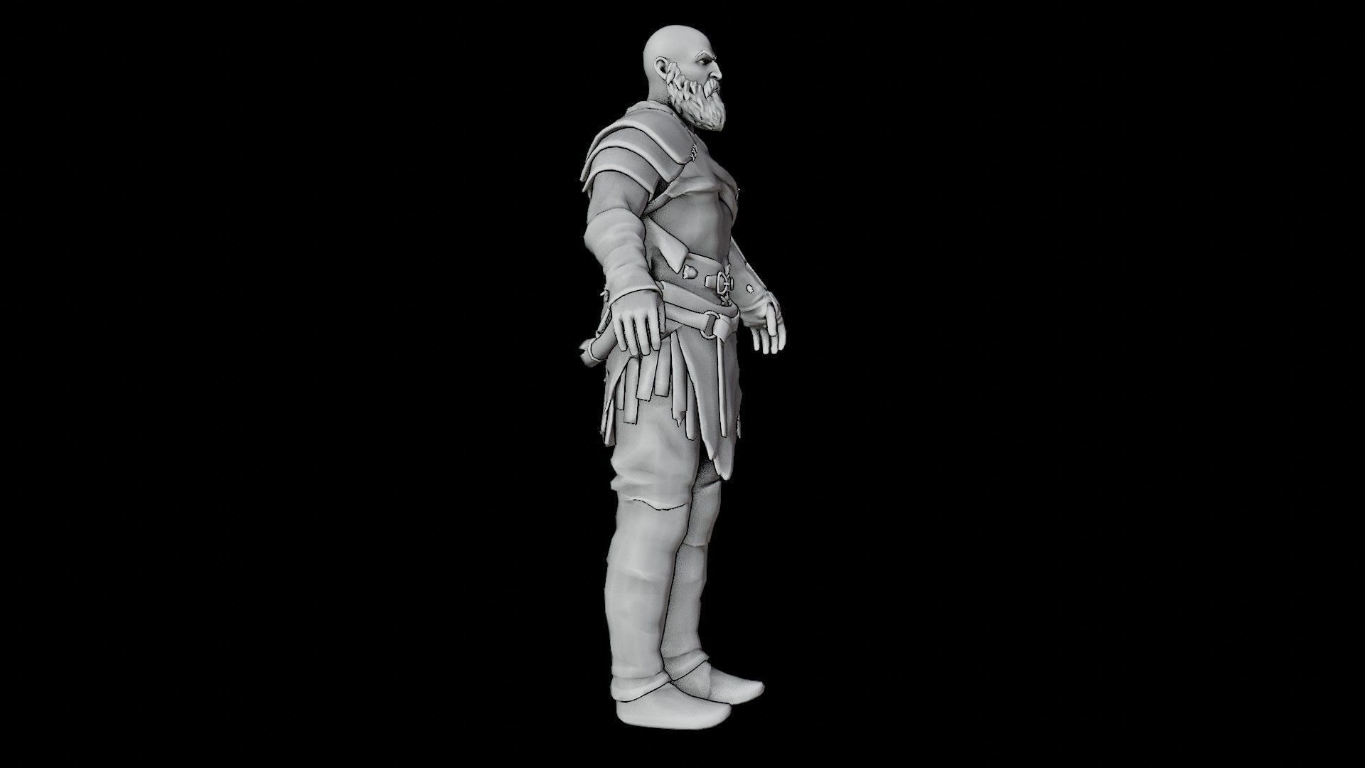 Kratos God Of War RIGGED  3D model_34