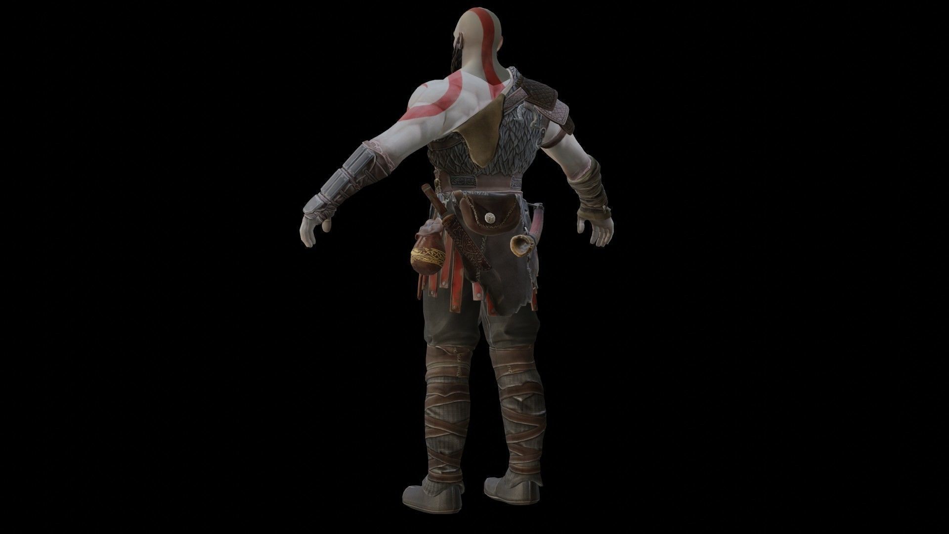 Kratos God Of War RIGGED  3D model_18