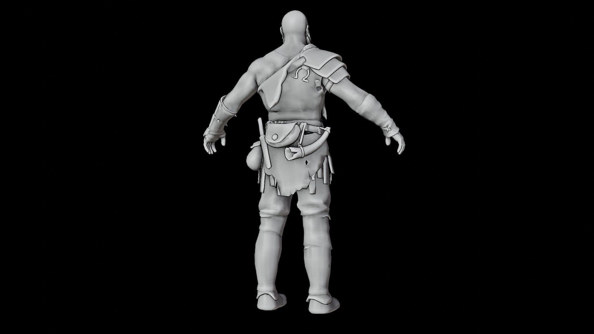 Kratos God Of War RIGGED  3D model_38