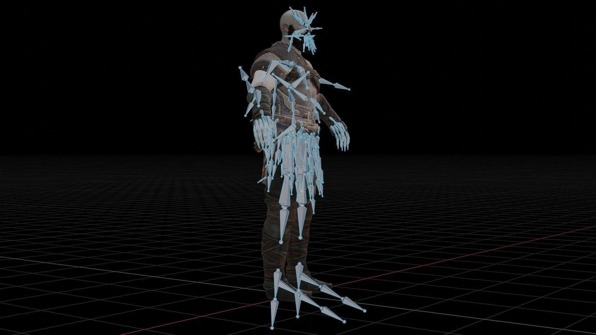 Kratos God Of War RIGGED  3D model_29