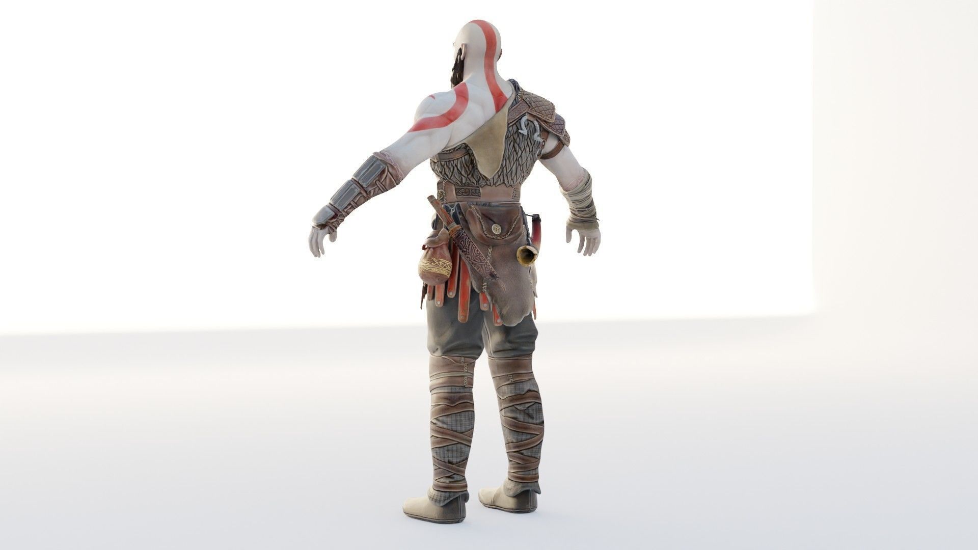 Kratos God Of War RIGGED  3D model_4
