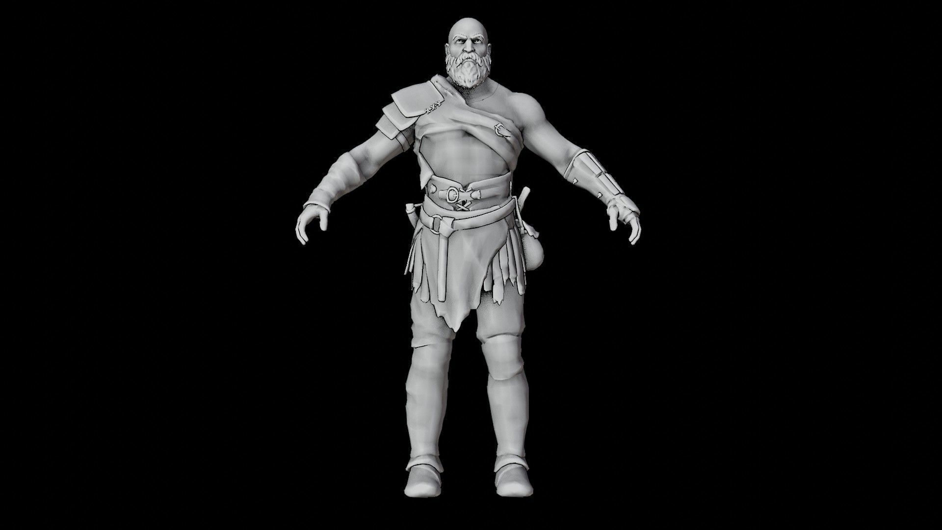 Kratos God Of War RIGGED  3D model_49
