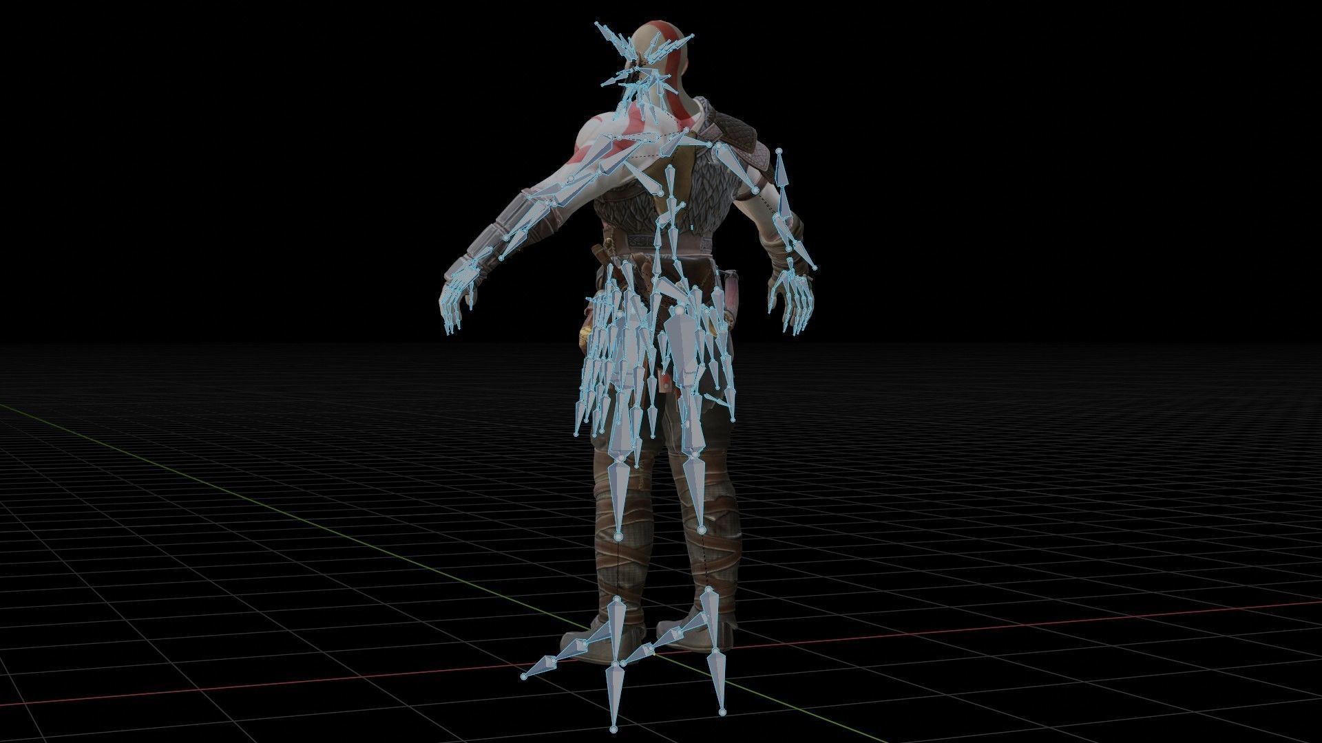 Kratos God Of War RIGGED  3D model_30
