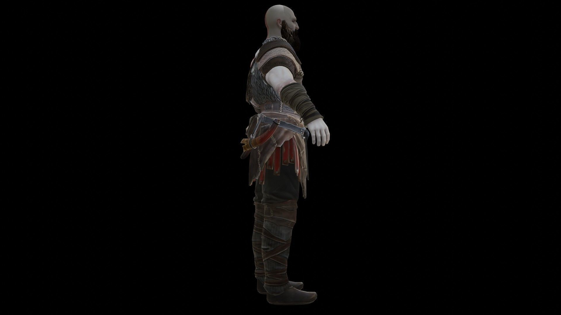 Kratos God Of War RIGGED  3D model_15