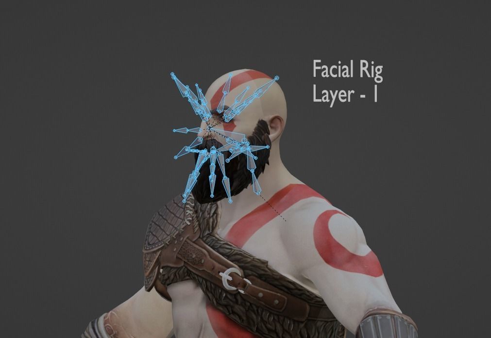 Kratos God Of War RIGGED  3D model_11