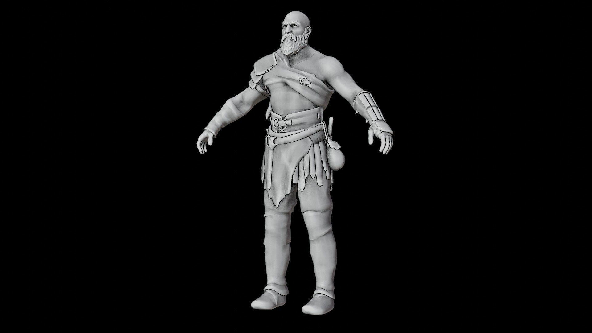 Kratos God Of War RIGGED  3D model_45