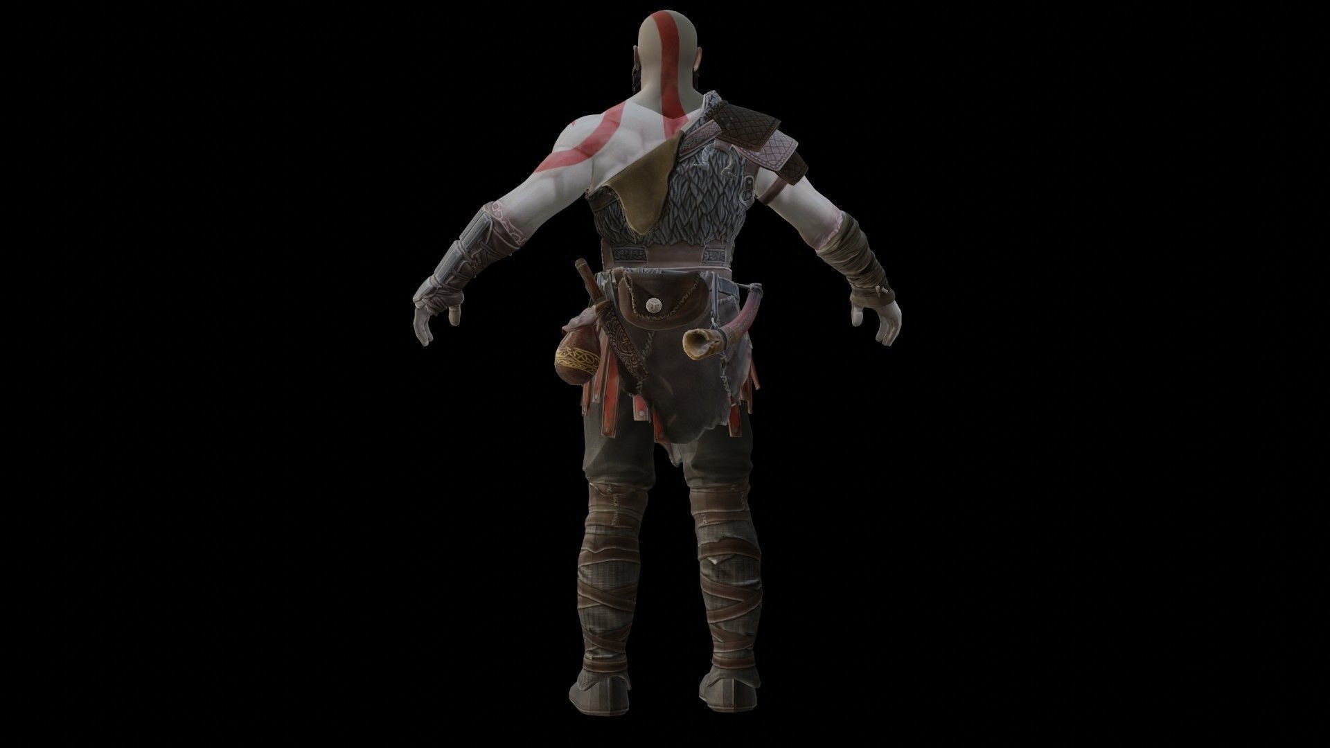 Kratos God Of War RIGGED  3D model_17