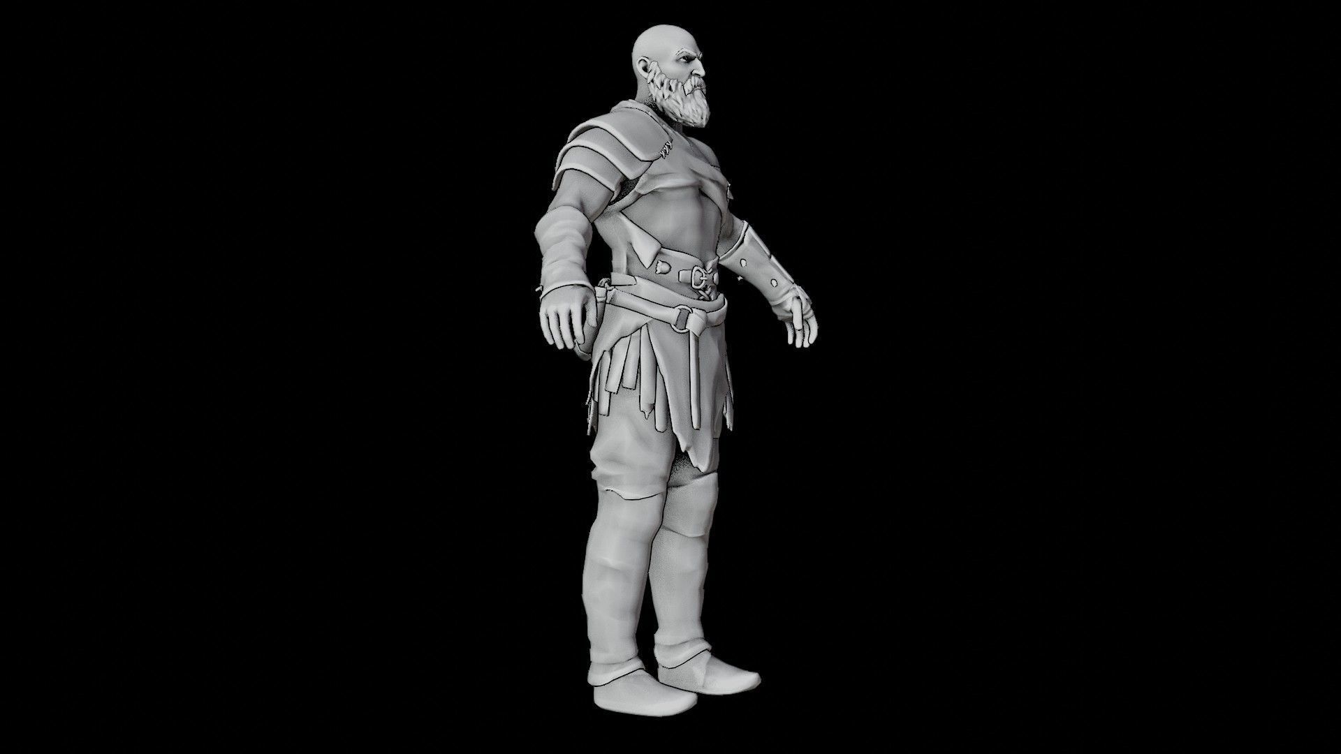 Kratos God Of War RIGGED  3D model_51