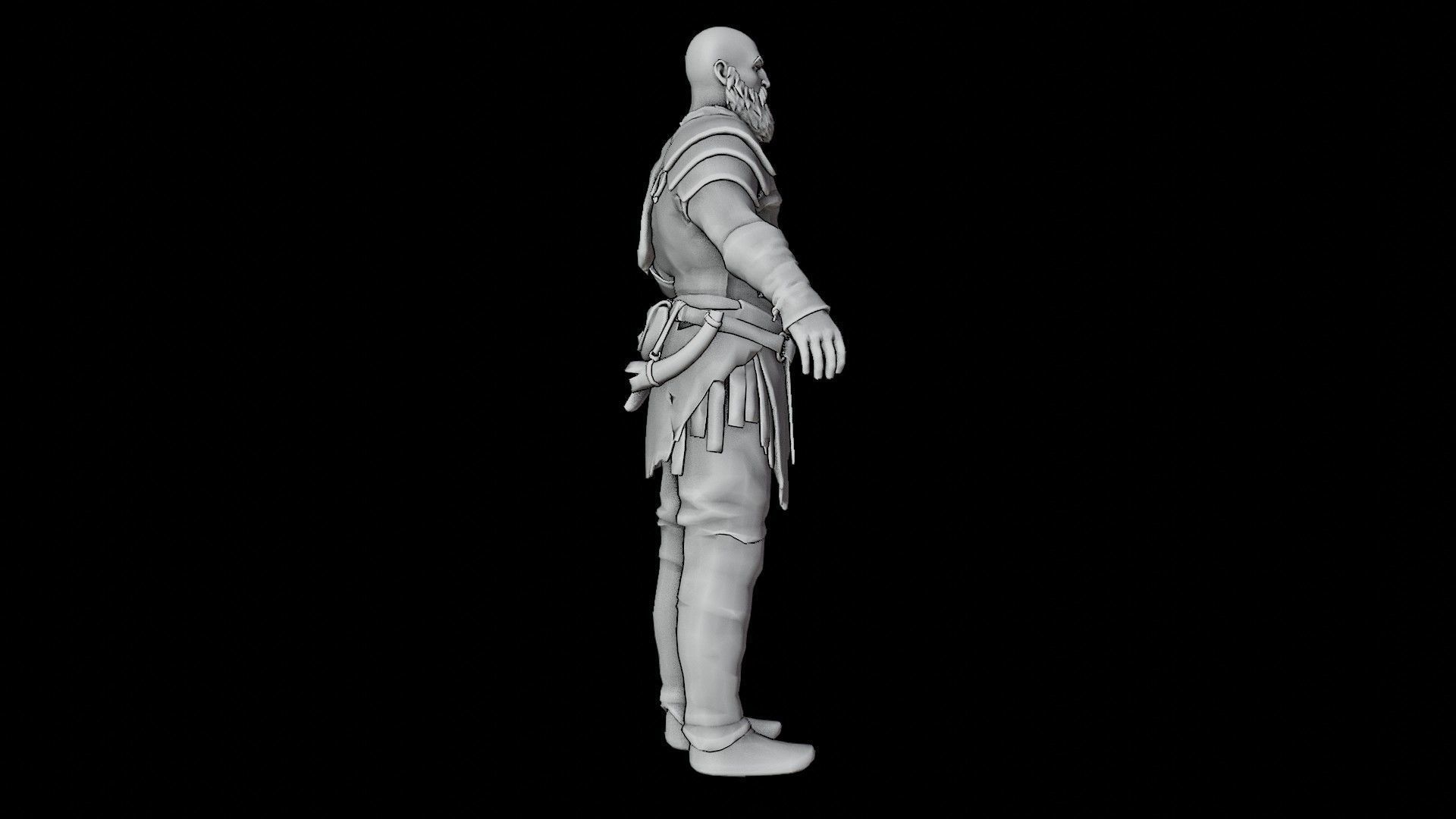 Kratos God Of War RIGGED  3D model_35