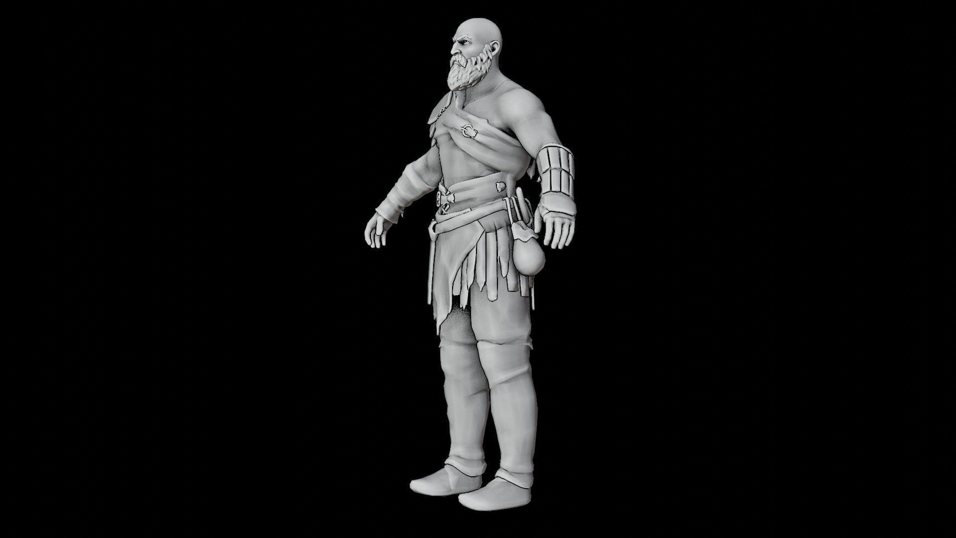 Kratos God Of War RIGGED  3D model_42