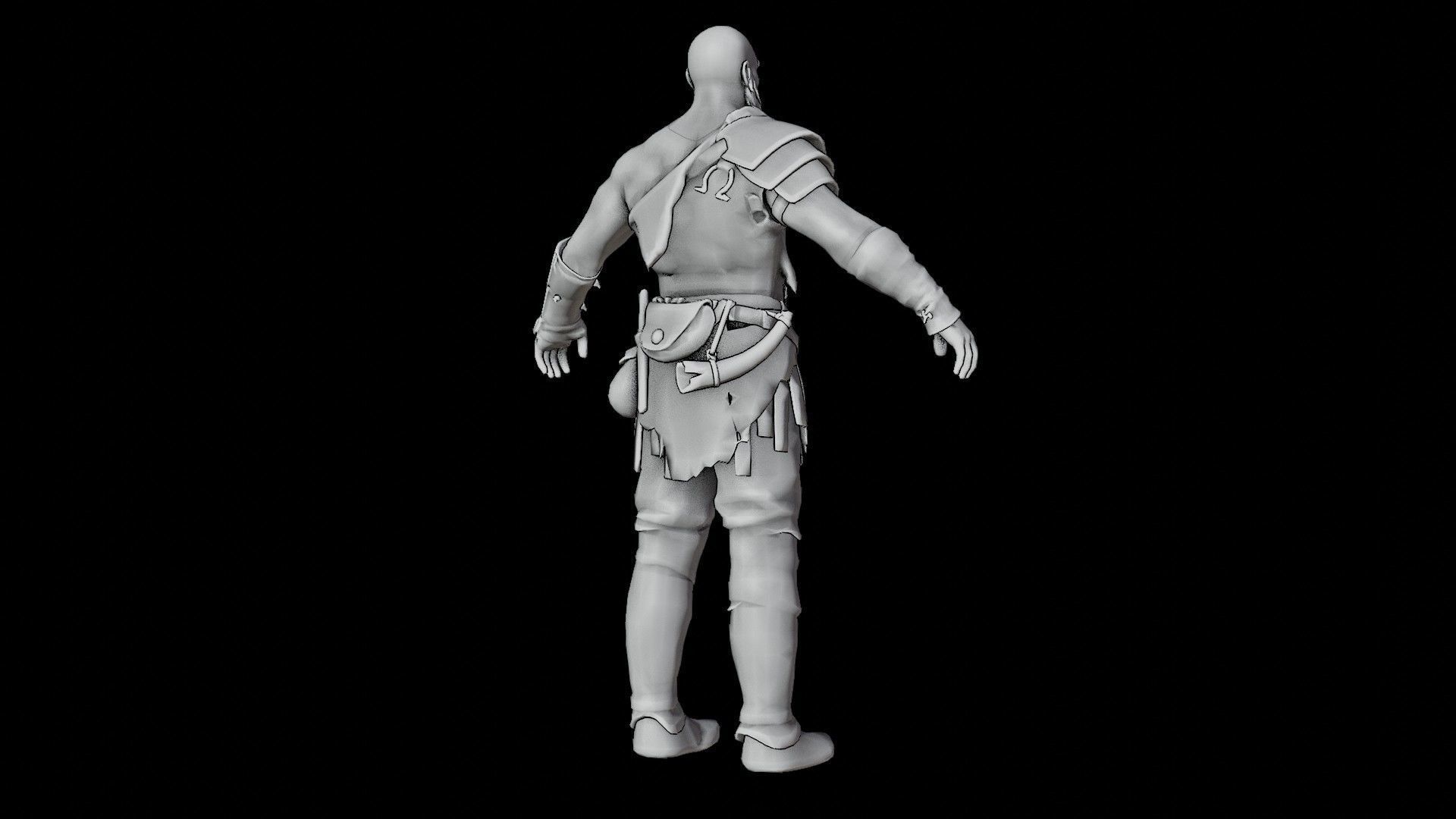 Kratos God Of War RIGGED  3D model_37