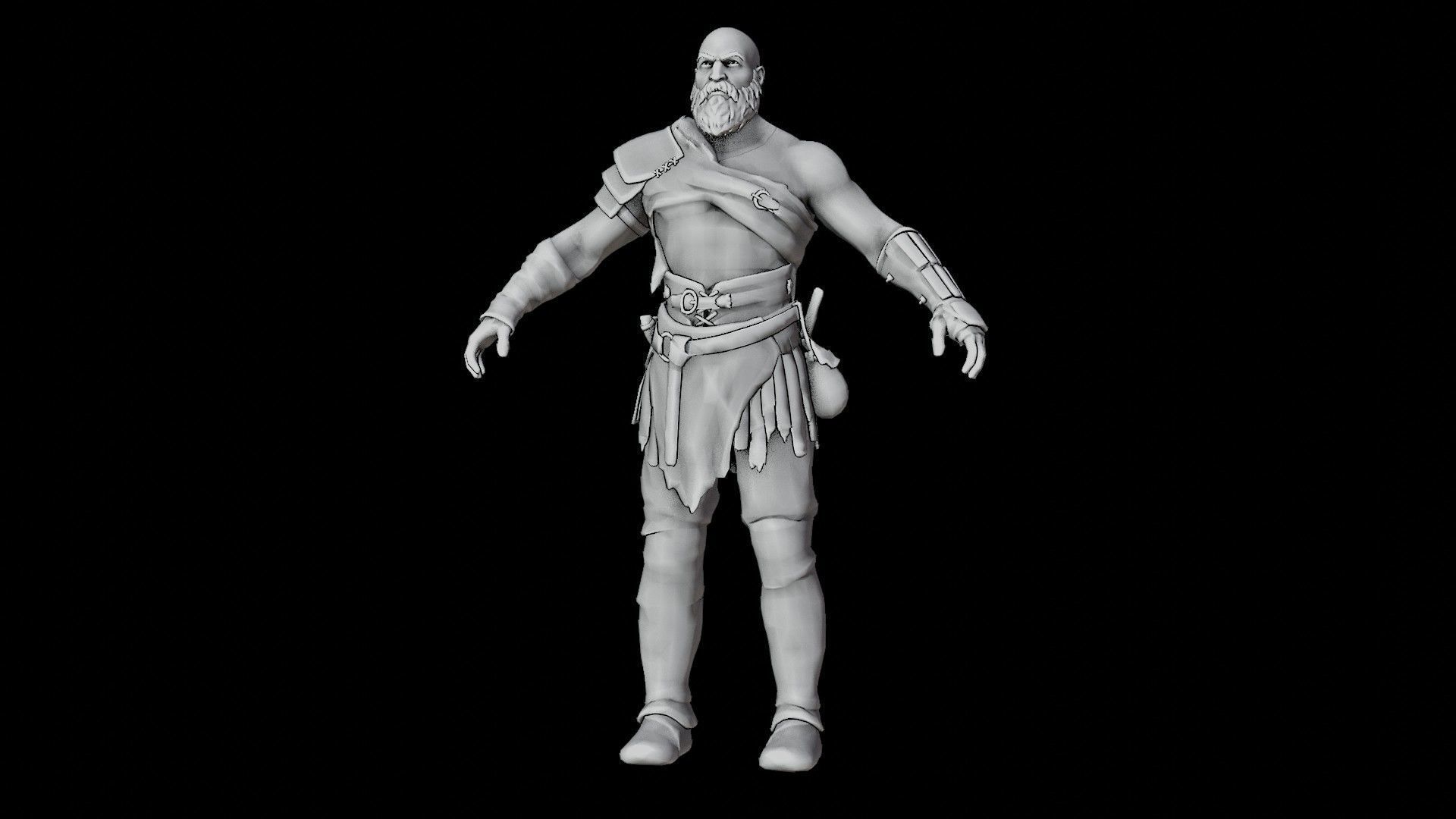 Kratos God Of War RIGGED  3D model_48