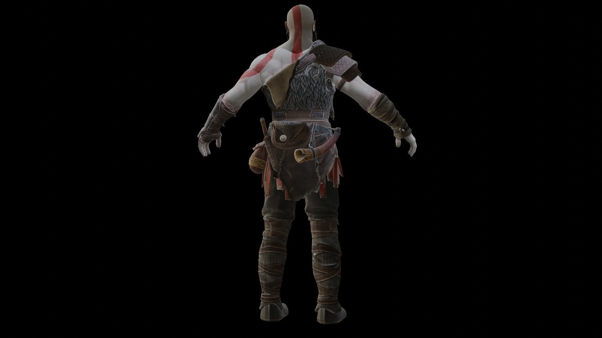 Kratos God Of War RIGGED  3D model_16