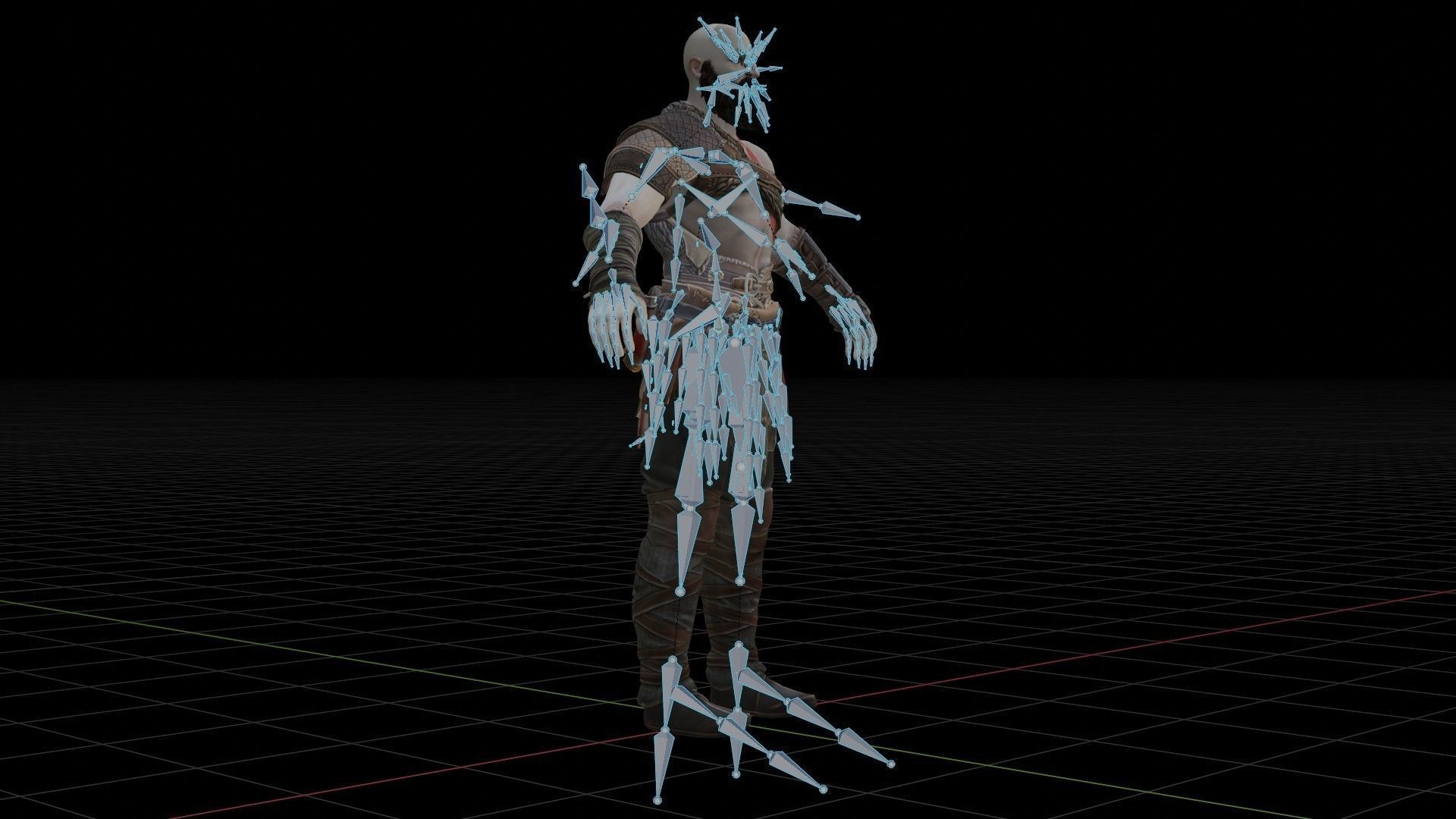 Kratos God Of War RIGGED  3D model_32