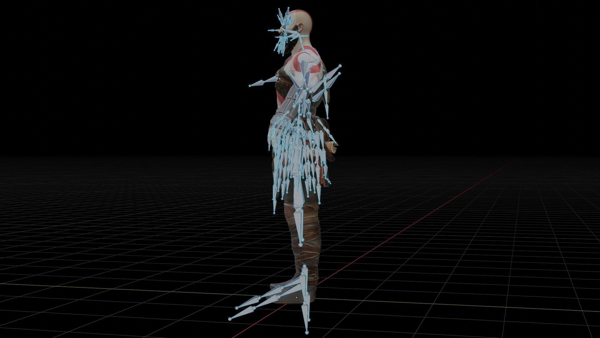 Kratos God Of War RIGGED  3D model_31