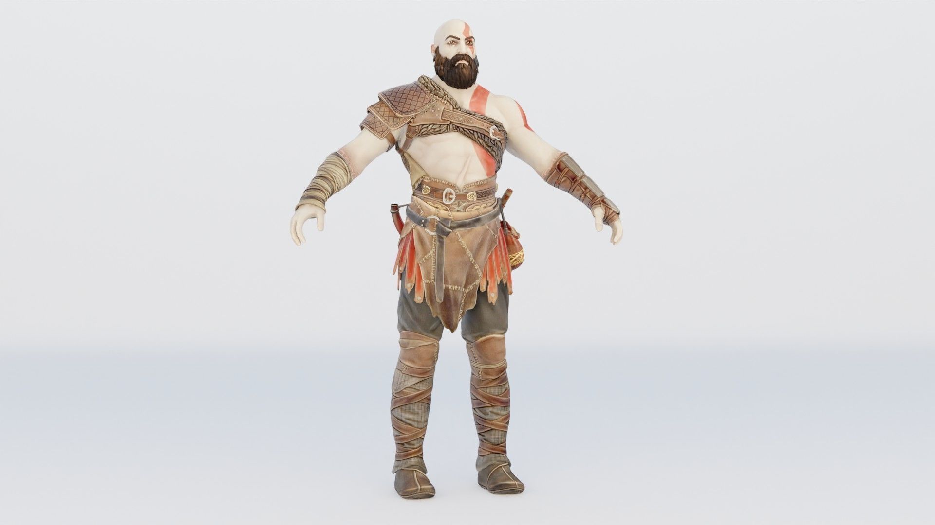Kratos God Of War RIGGED  3D model_1