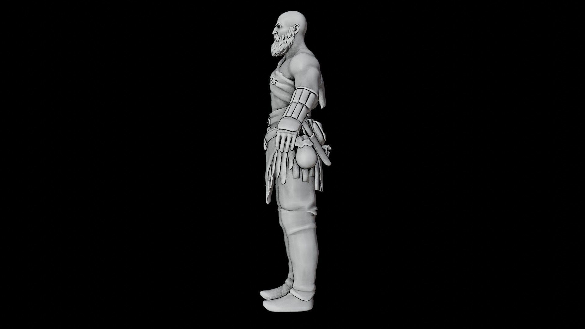 Kratos God Of War RIGGED  3D model_40