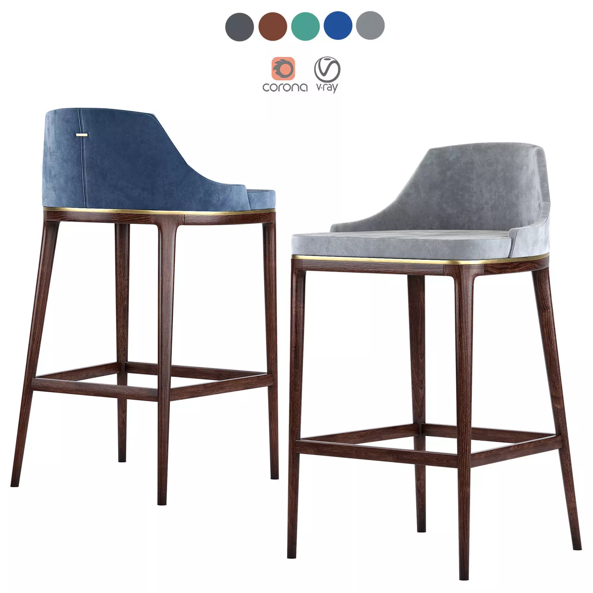 Aster mindel bar stool 3D model