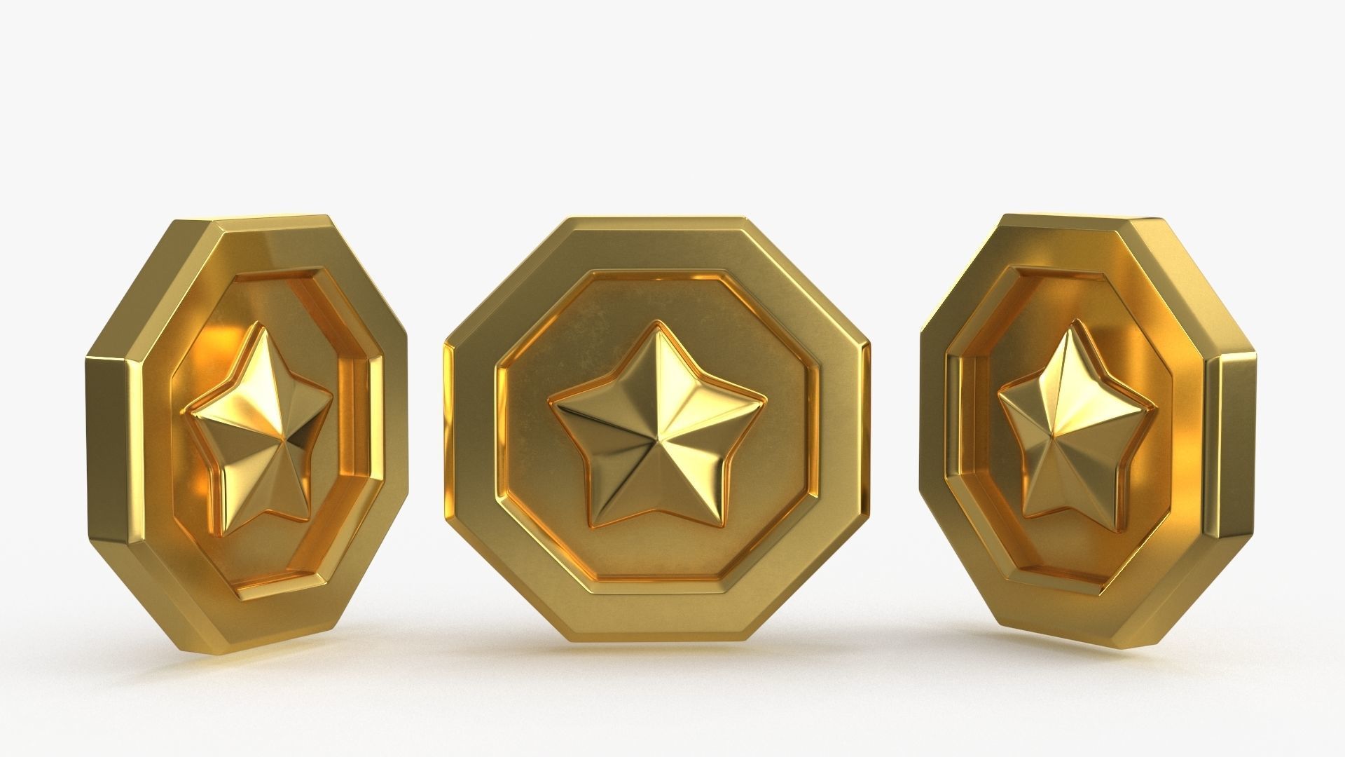 3d Game Coin v10 Low-poly 3D model_2