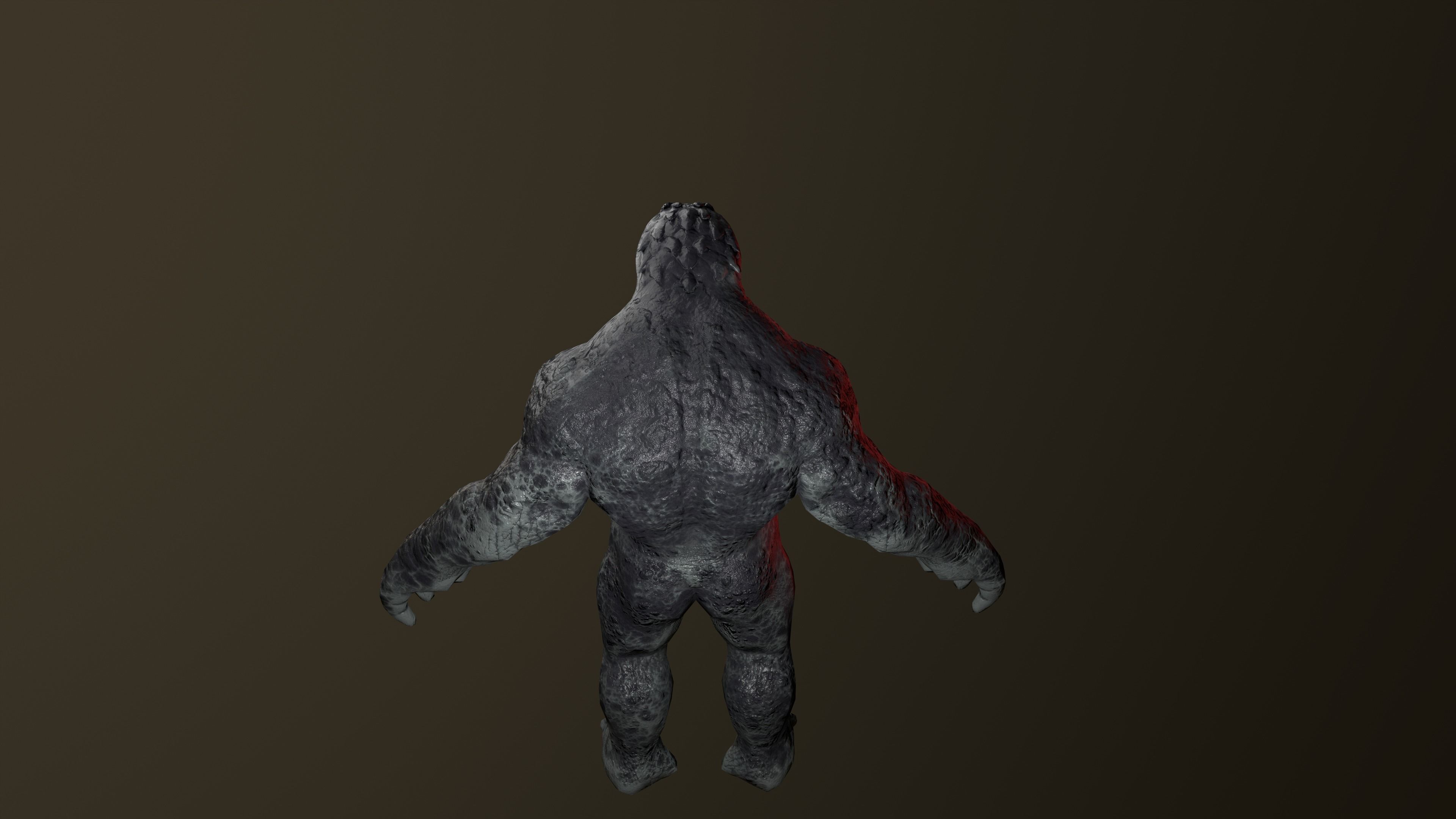 Beast humanoid creature Low-poly 3D model_5