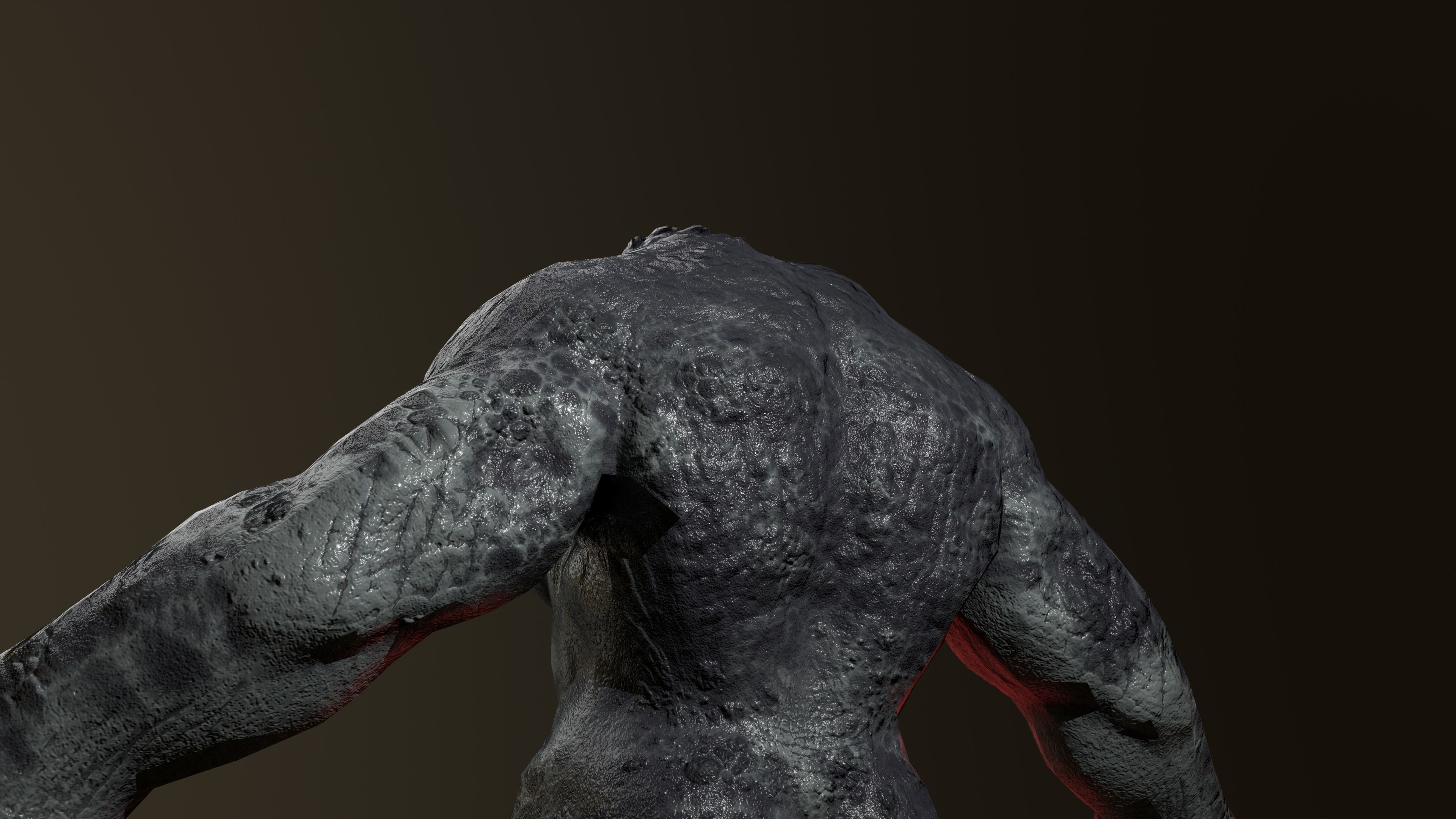 Beast humanoid creature Low-poly 3D model_8