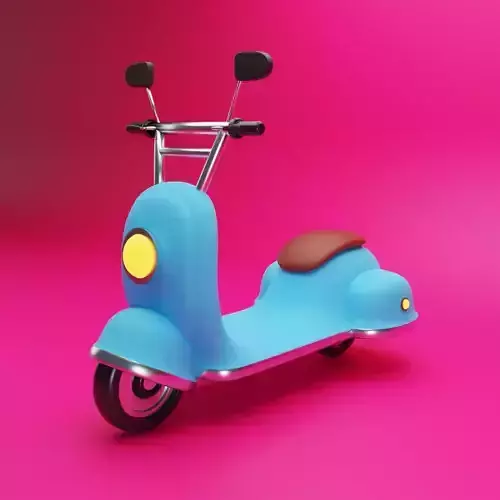 Cartoon Scooter Low-poly 3D model