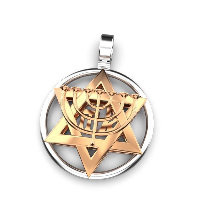 David star pendant  3D print model_2