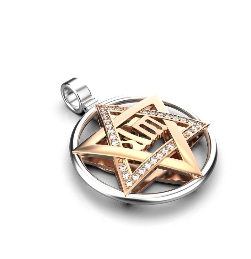 David star pendant  3D print model_3