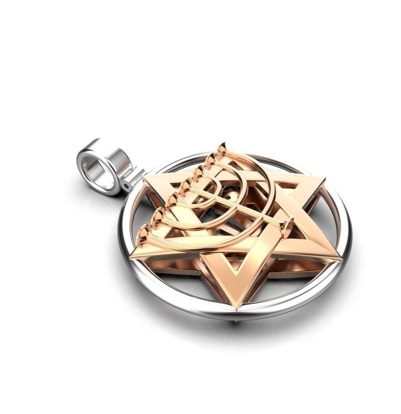 David star pendant  3D print model_4