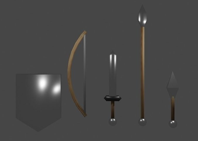 Medieval weapons Free low-poly 3D model