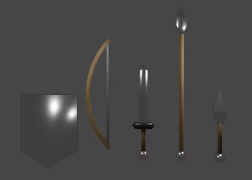 Medieval weapons Free low-poly 3D model