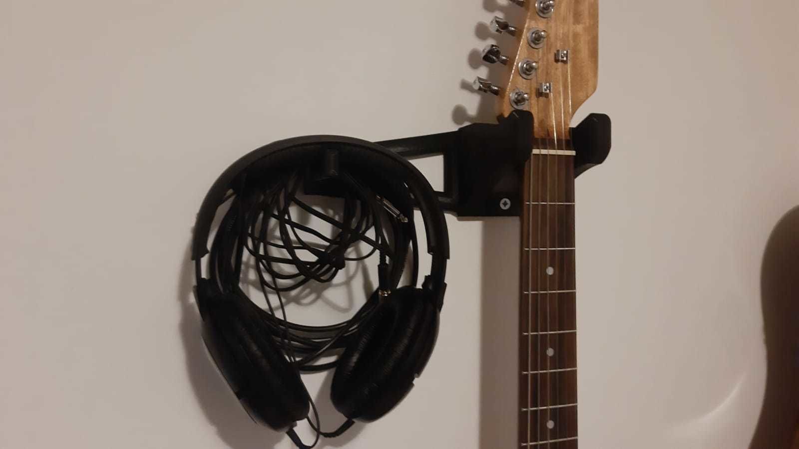GUITAR AND HEADPHONES HANGER 3D print model_1