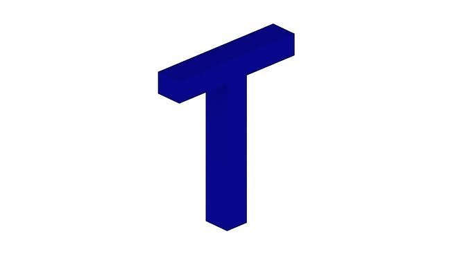 Uwanile Letter T Dimensions 15 mm Tall per 5 mm deep Free 3D print model