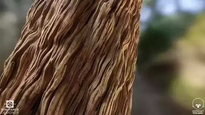Fantasy Tree Bark Brown - Substance Designer Texture